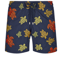 Bañador con bordado Ronde Des Tortues para hombre de edición limitada Azul marino vista frontal