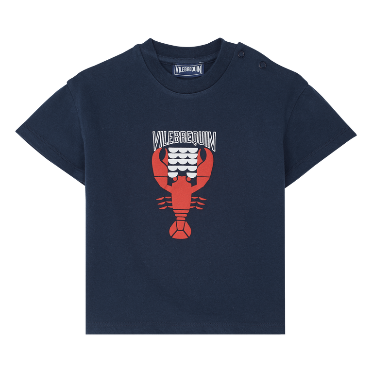 Graphic Lobsters T-shirt Aus Bio-baumwolle Für Jungen - Bisous - Blau