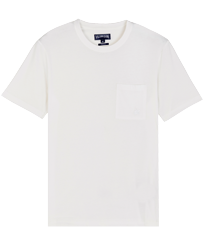 Camiseta de algodón orgánico de color liso para hombre Blanco tiza vista frontal