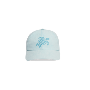 Unisex Linen Cap Solid Pacific details view 4