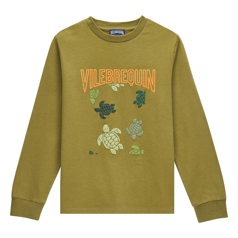 Boys Cotton T-shirt Ronde Des Tortues Camo - Tee Shirt - Gerome - Green - Size 14 - Vilebrequin