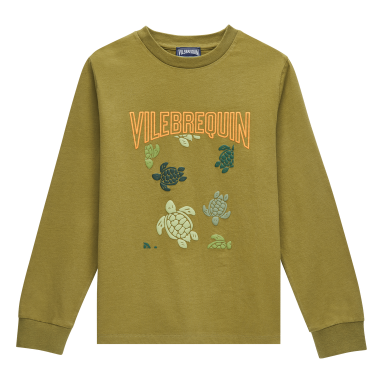 Camiseta De Algodón Con Estampado Ronde Des Tortues Camo Para Niño - Camisetas - Gerome - Verde