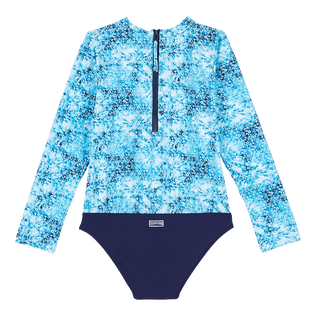 Flowers Tie & Dye Rashguard für Mädchen Marineblau Rückansicht
