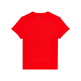 Camiseta de algodón orgánico con tortuga bordada para hombre Amapola vista trasera