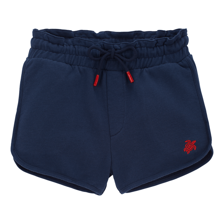 Girls Cotton Shorts Solid - Ginette - Blue