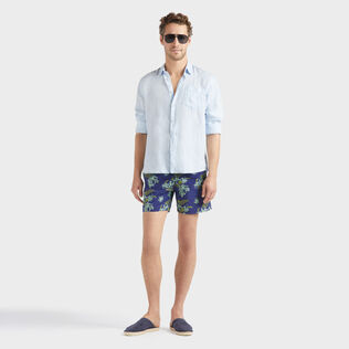 Maillot de bain homme brodé Flowers Power - Edition Limitée Minuit vue de détail 1