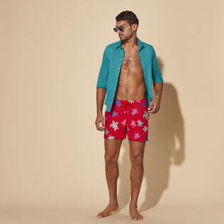 Men Swim Shorts Embroidered Tortue Multicolore - Limited Edition Moulin rouge 细节视图1