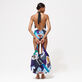 Bolsa de playa con estampado Envoûtement - Vilebrequin x Deux Femmes Noires Purple blue vista frontal desgastada