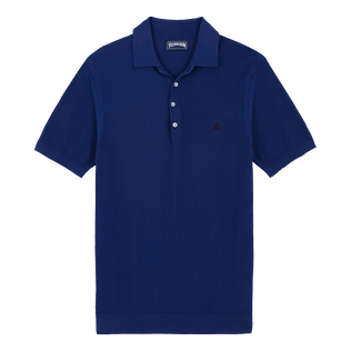 Polo en coton tricoté homme uni Outremer vue de face