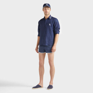 VBQ Line Leinenhemd für Herren Marineblau Details Ansicht 1