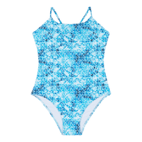 Maillot de bain une pièce fille Flowers Tie & Dye Bleu marine vue de face