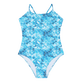 Maillot de bain une pièce fille Flowers Tie & Dye Bleu marine vue de face
