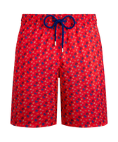 Maillot de bain homme long ultra léger et pliable Micro Rondes des Tortues Coquelicot vue de face