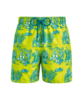 Deep Sea Toile de Jouy 男士游泳短裤 Neon yellow 正面图