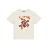 Turtles Monoi T-Shirt aus Bio-Baumwolle mit Puffer-Print für Jungen Off white Vorderansicht