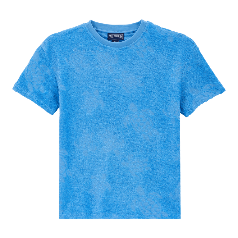 Rondes Des Tortues T-shirt Mit Rundhalsausschnitt Aus Frottee Für Kinder - Gabinny - Blau