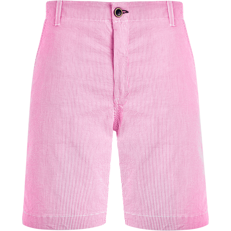 Seersucker Bermudashorts Aus Baumwolle Für Herren - Ponche - Rosa