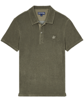 Polo de color liso en tejido jacquard para hombre Olivier vista frontal