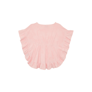 Jacquard Turtles Frottee-Poncho für Mädchen Peony Rückansicht