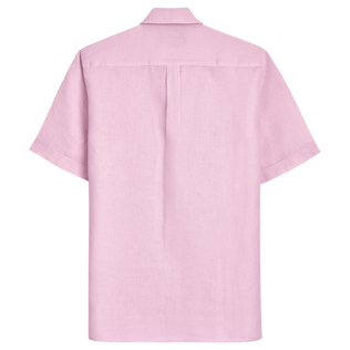 Men Bowling Shirt Linen Solid Ballet shoe Rückansicht