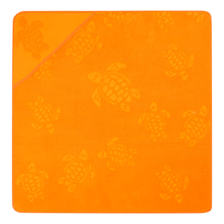 Baby Beach Towel Turtle Jacquard Solid - Santou - Orange