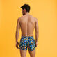 Men Short Swim Trunks Piranhas Navy back worn view