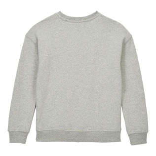 Baumwoll-Sweatshirt mit Rundhalsausschnitt und Vilebrequin Logo für Jungen Graumeliert Rückansicht
