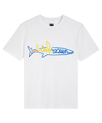 Camiseta de algodón con tiburón de Vilebrequin para hombre - Vilebrequin x JCC+ - Edición limitada Blanco vista frontal