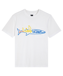 男士棉质鲨鱼刺绣T恤 Vilebrequin x JCC+ 合作款 - 限量版 White 正面图