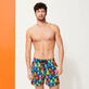 Men Stretch classic Printed - Men Stretch Swimwear Multicolore Medusa, Navy front worn view Men Stretch classic Printed - Men Stretch Swimwear Multicolore Medusa, Navy front worn view