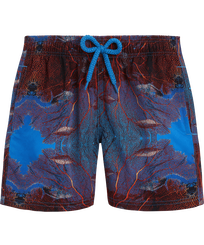 Red Gorgonians Stretch-Badeshorts für Jungen – Vilebrequin x 1Ocean Multicolor Vorderansicht
