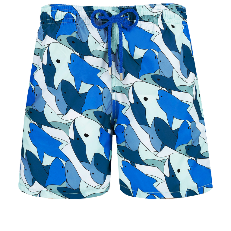 Men Swim Shorts Shark All Around - Moorea - Blue - Size XL - Vilebrequin