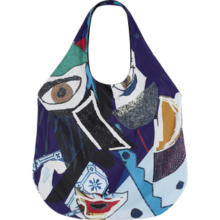 Bolsa de playa con estampado Envoûtement - Vilebrequin x Deux Femmes Noires Purple blue vista trasera