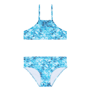 女童 Brassiere Flowers 扎染两件式泳衣 Navy 正面图