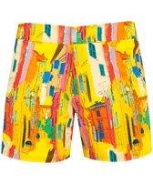 Men Stretch Short Swim Shorts Flat Belt Sunny Streets Sun front view
