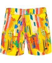 Pantaloncini mare uomo corti elasticizzati con cintura piatta Sunny Streets Sole vista frontale