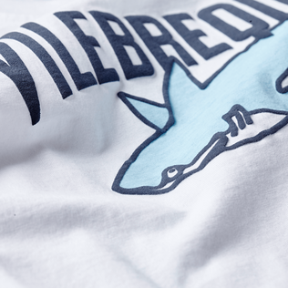 VBQ T-Shirt für Jungen mit Hai-Print Weiss Details Ansicht 1