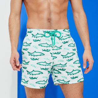 Maillot de bain homme brodé Requins 3D - Édition Limitée Glacier vue de détail 1