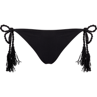 Braguitas de bikini de corte brasileño con cuerda para mujer con estampado Tresses Negro vista frontal