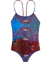 女童 Red Gorgonians 连体泳衣 - Vilebrequin x 1Ocean Multicolor 正面图