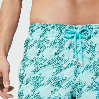 Men Embroidered Swim Shorts Fish Foot - Limited Edition Lagoon details view 2