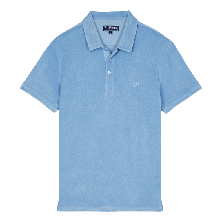 Polo En Coton Éponge Organique Homme Uni - Phoenix - Bleu