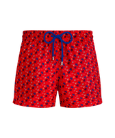 Men Short Swim Shorts Micro Ronde Des Tortues Rainbow Poppy red front view