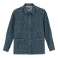 Micro Turtles Corrosion Printed Denim Men Jacket Dark denim w1 front view