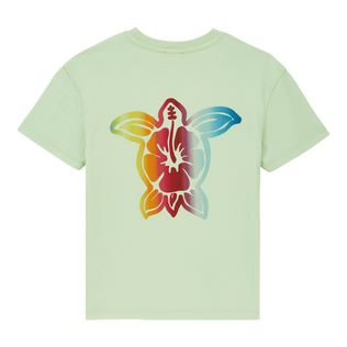 Camiseta de algodón orgánico con estampado Turtle Flowers para niño Limoncillo vista trasera