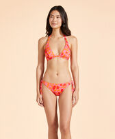 Women Side Tie Bikini Bottom New Leopard Apricot front worn view