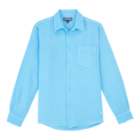 Camisa de lino lisa para hombre Santorini vista frontal