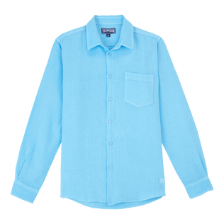 Camisa de lino lisa para hombre Santorini vista frontal