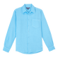 Camisa de lino lisa para hombre Santorini vista frontal