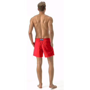 Men Swimwear Solid Poppy red back worn view